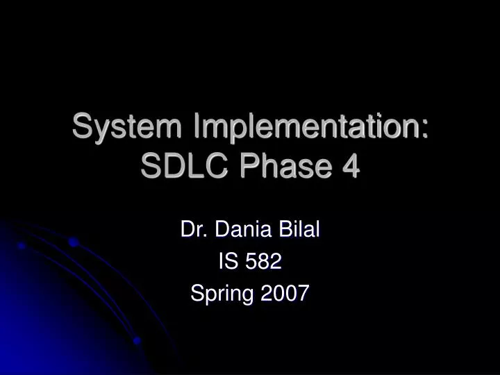 system implementation sdlc phase 4 n.