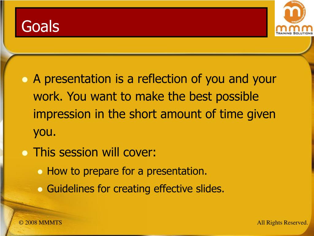 presentation skills development goal