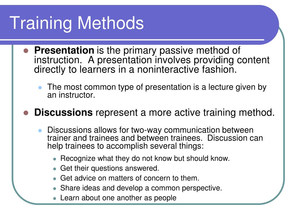 presentation training method