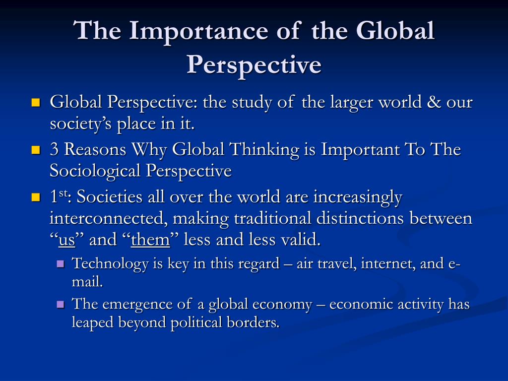what is a global perspective essay