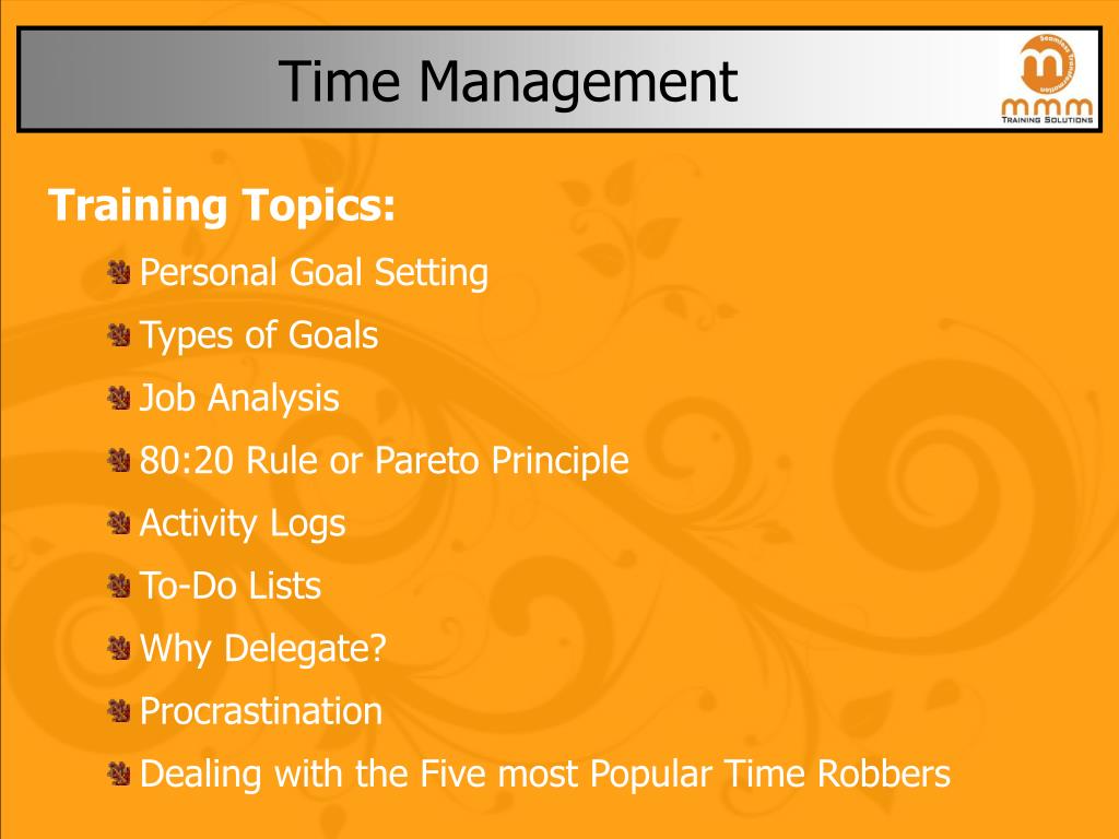 time management presentation topics