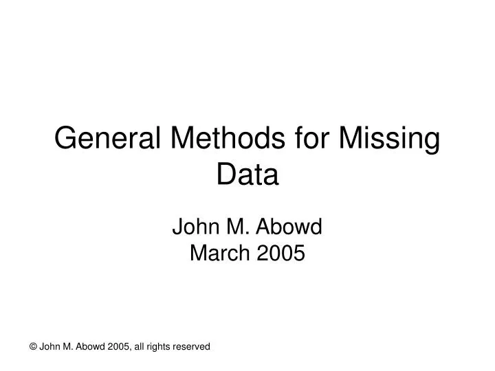 PPT General Methods For Missing Data PowerPoint Presentation Free 