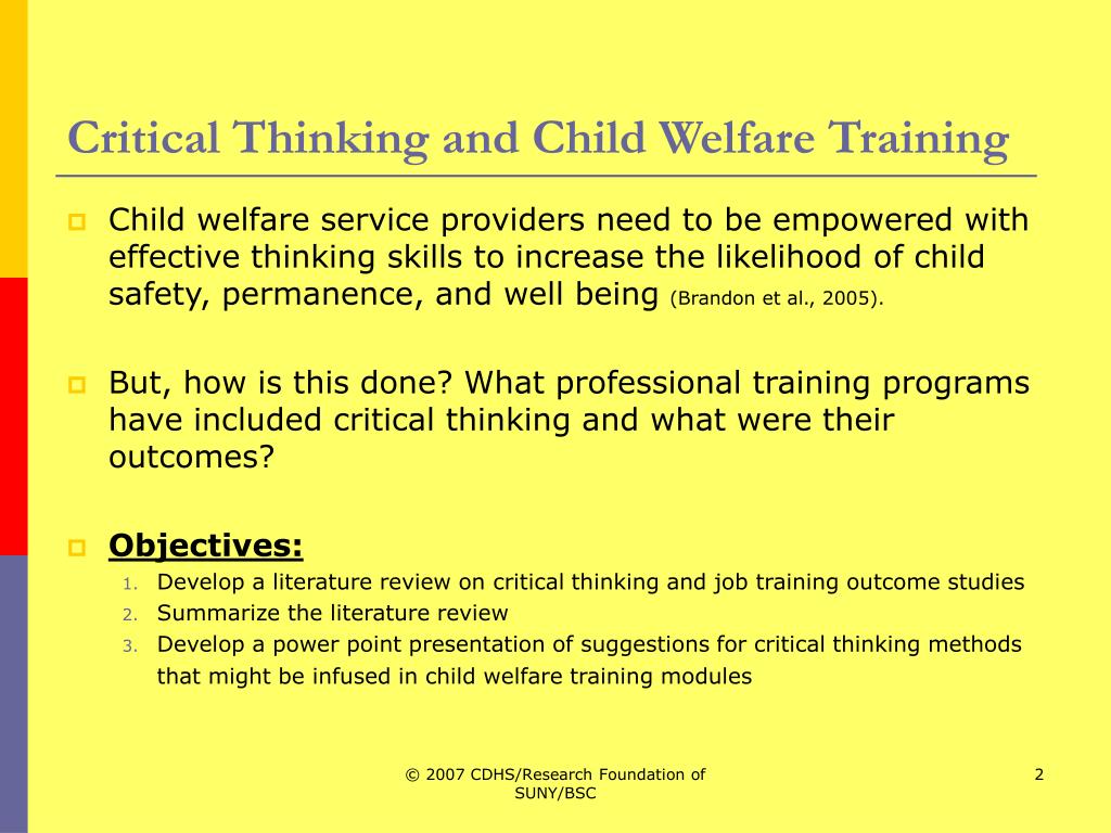 critical thinking in child welfare