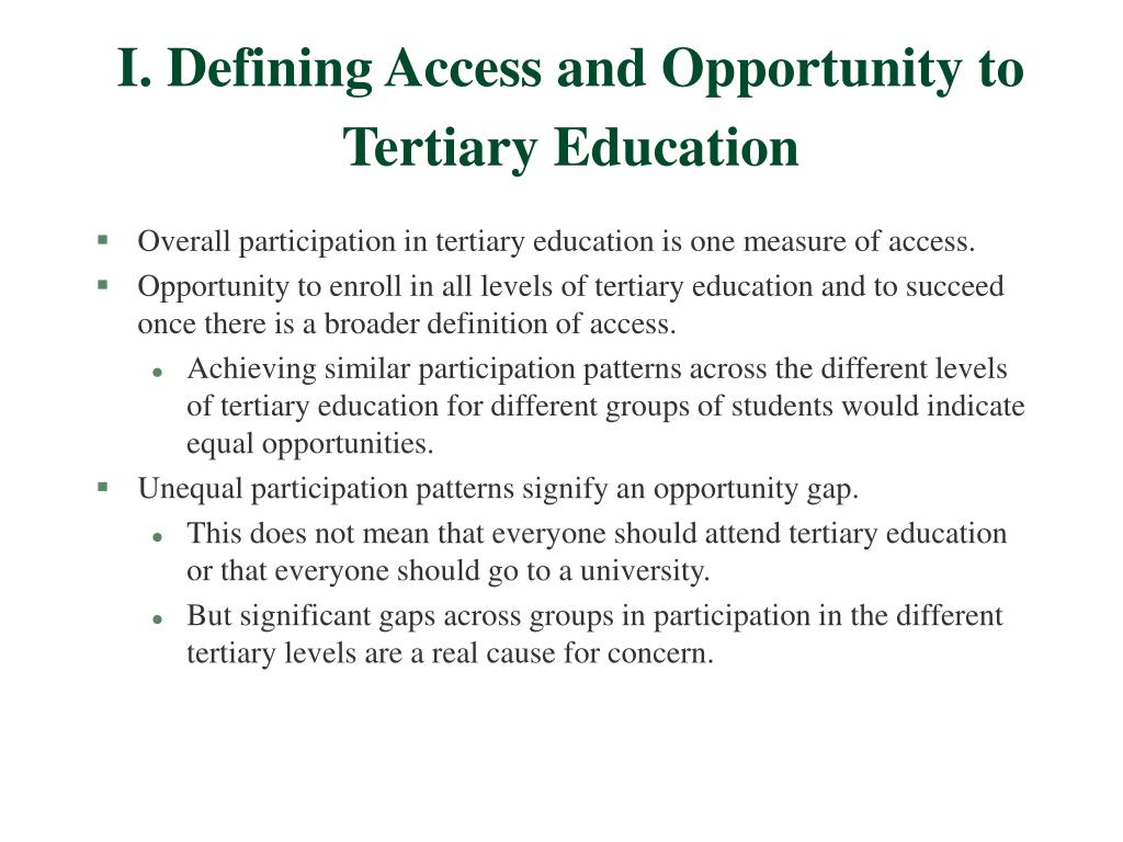 Ppt Improving Access And Opportunity To Tertiary Education In New