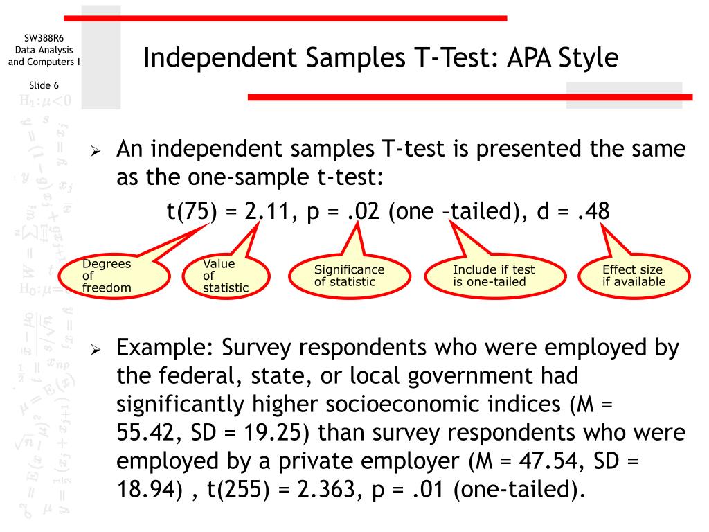 PPT - Independent Samples T-Test of Population Means PowerPoint