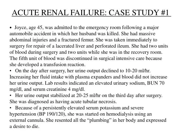 kidney case study examples