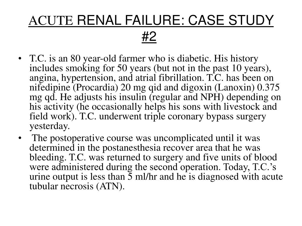 case study 30 acute renal failure