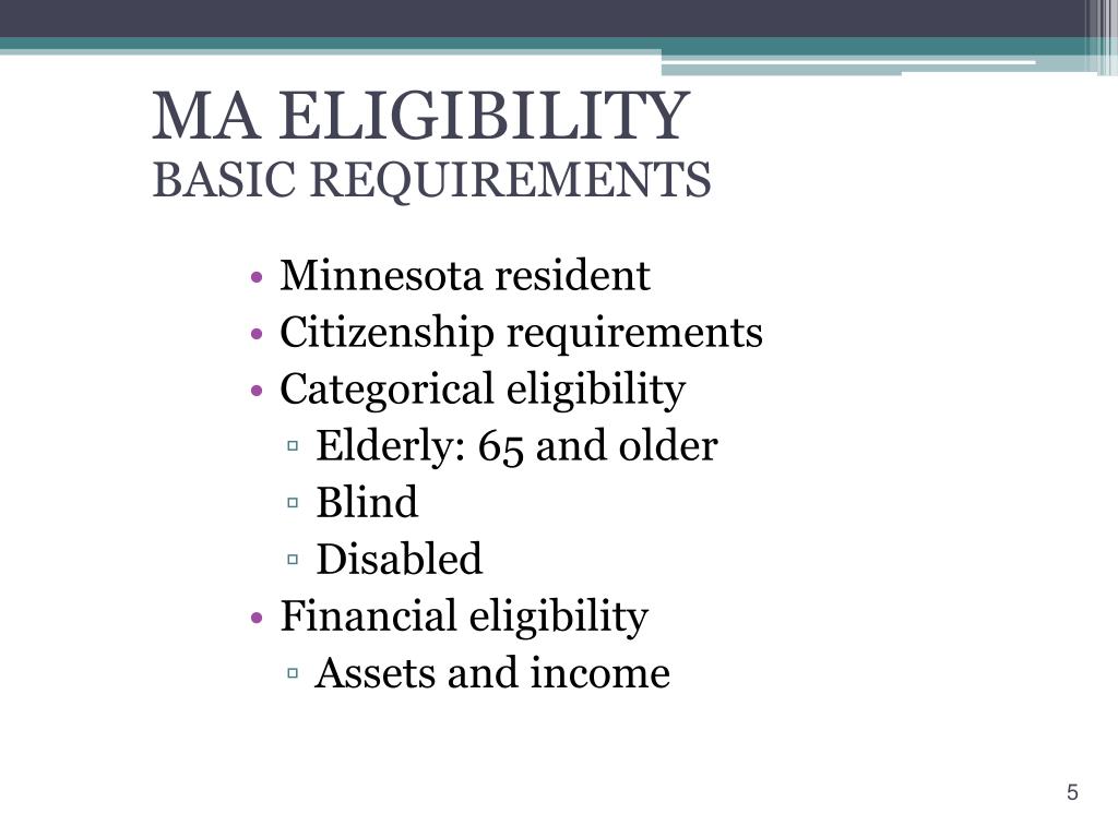 PPT Medical Assistance Eligibility Fundamentals of Minnesota Health