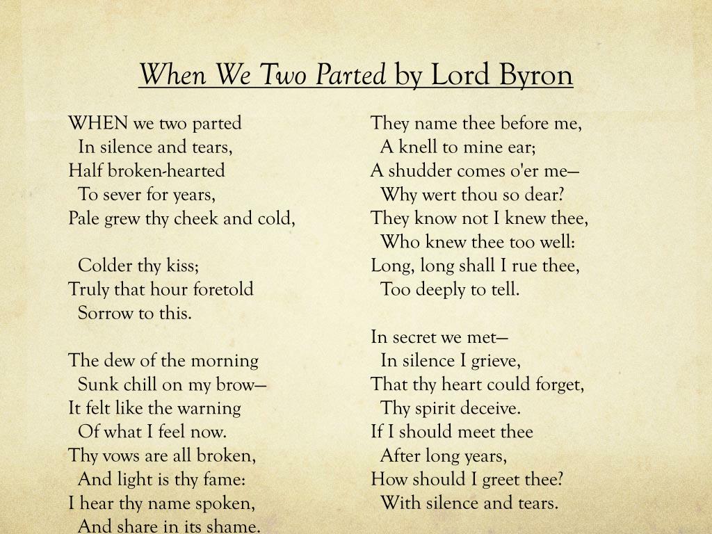 when we two parted by lord byron.
