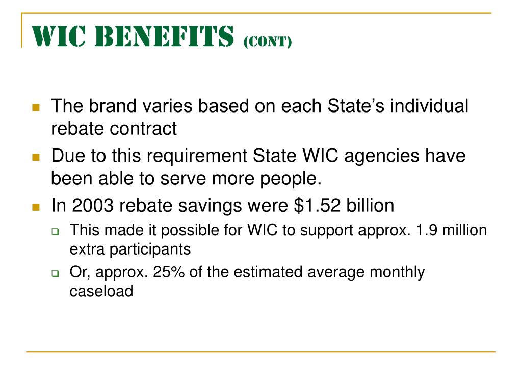 PPT Women, Infants, & Children (WIC) PowerPoint Presentation ID393012