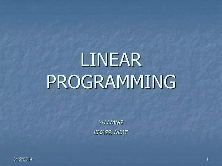 PPT - LINEAR PROGRAMMING PowerPoint Presentation, free download - ID:393155