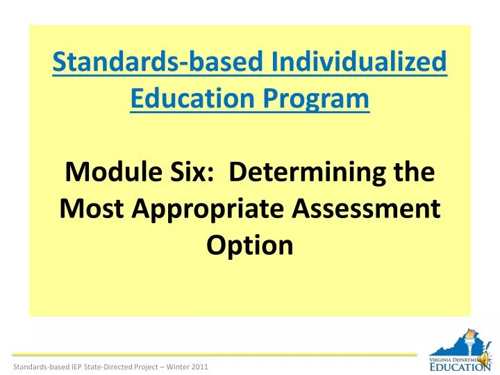 PPT Standardsbased Individualized Education Program Module Six