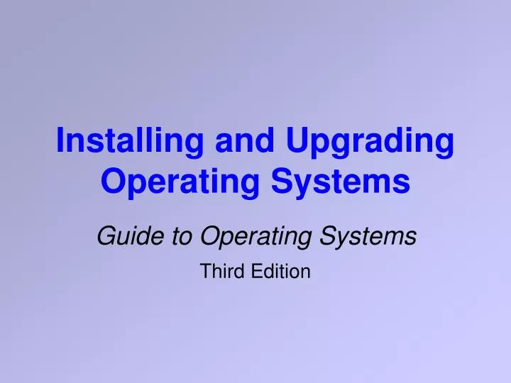 installing and upgrading operating systems n.