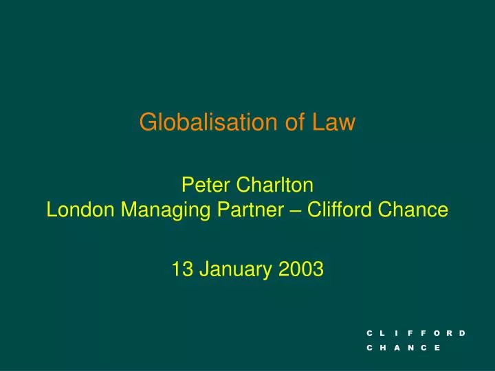 globalisation of law n.