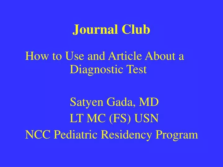 PPT Journal Club PowerPoint Presentation, free download ID39627