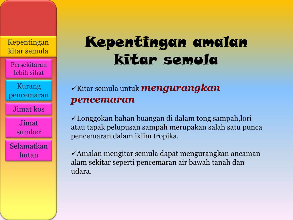 Amalan Kitar Semula Dalam Kalangan Masyarakat Kajian Kes Di Tanjong Malim