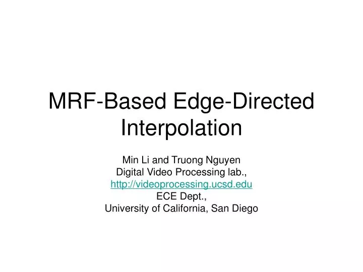 mrf based edge directed interpolation n.