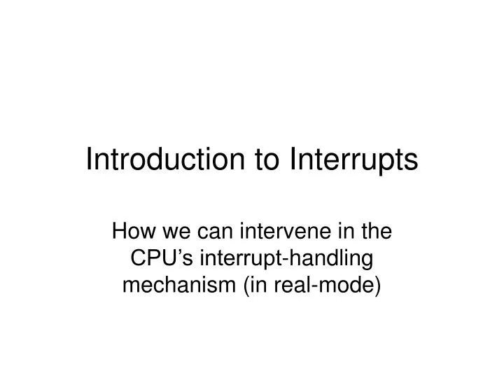 introduction to interrupts n.