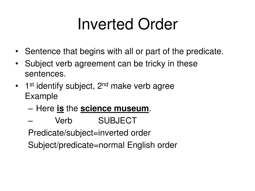 Natural Order And Inverted Order Sentence Worksheets