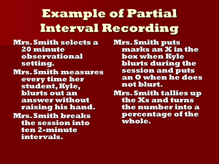 PPT Partial Interval Recording PowerPoint Presentation ID397523
