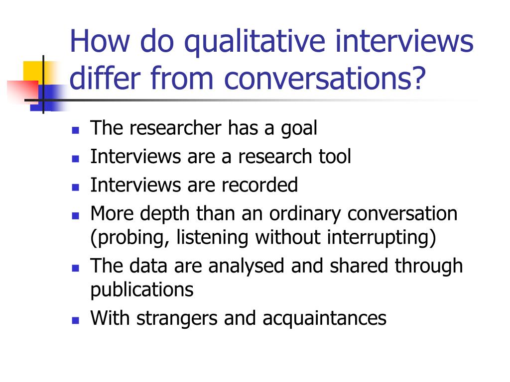 qualitative research methods conversational interviewing