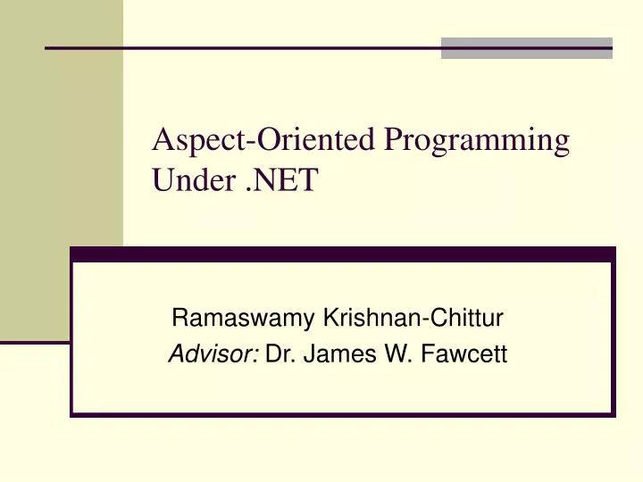 aspect oriented programming under net n.