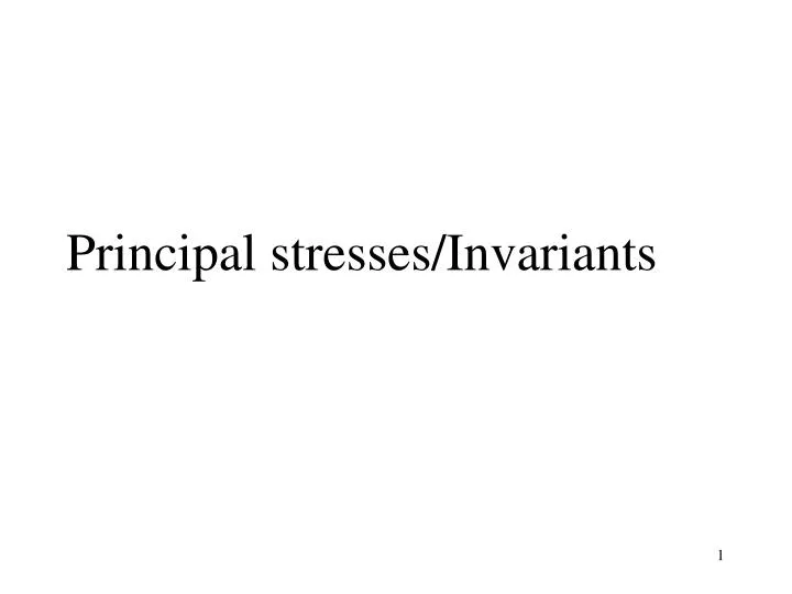 principal stresses invariants n.
