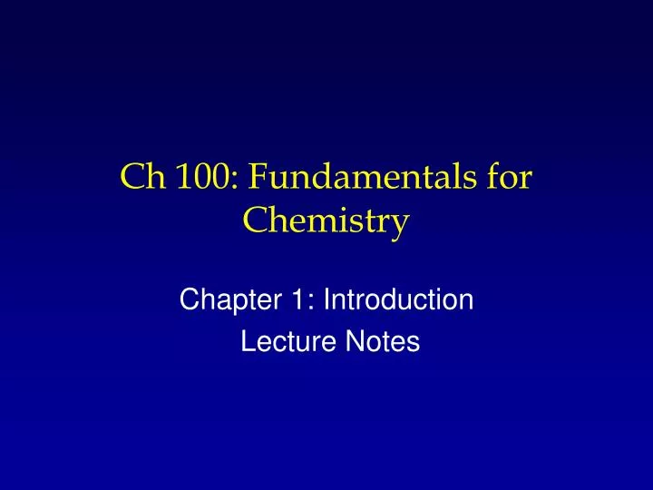 ch 100 fundamentals for chemistry n.
