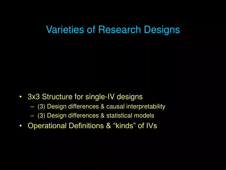 varieties of research designs n.