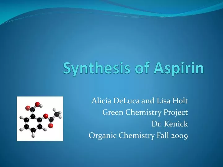 synthesis of aspirin n.