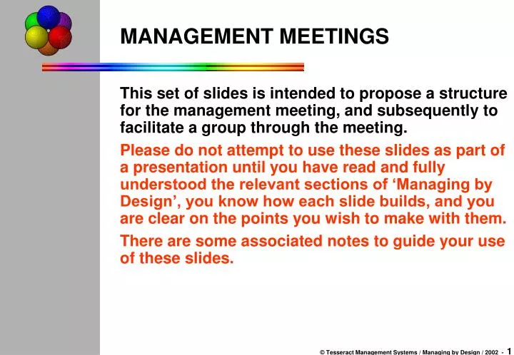 PPT - MANAGEMENT MEETINGS PowerPoint Presentation, Free Download - ID ...