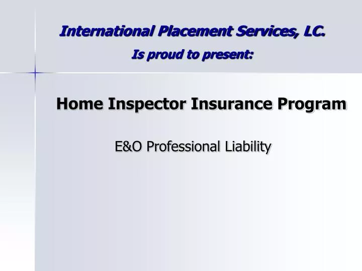 PPT Home Inspector Insurance Program PowerPoint Presentation, free