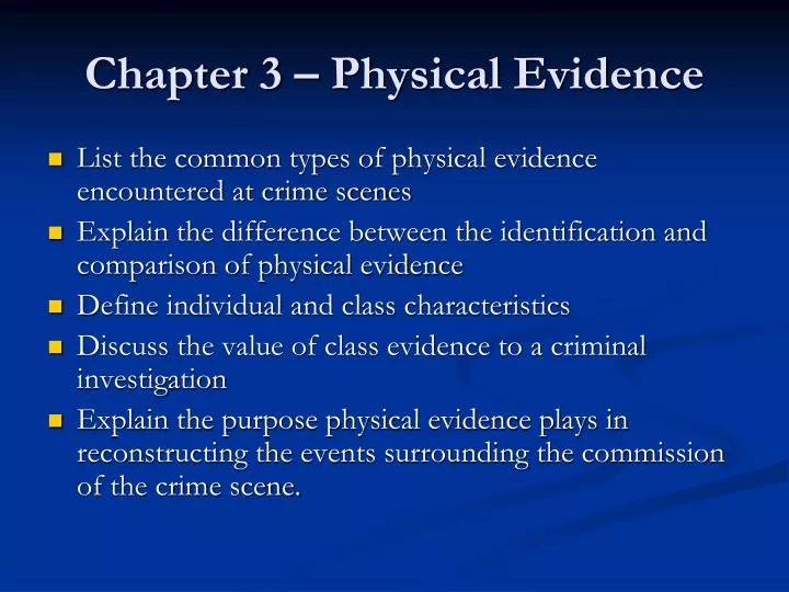 chapter 3 physical evidence n.