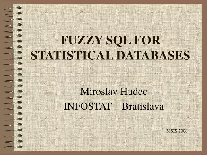 fuzzy sql for statistical databases n.