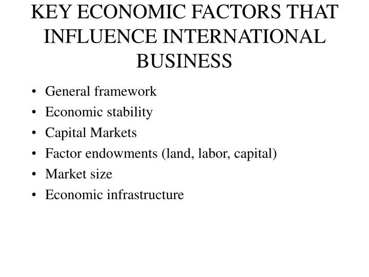 factors affecting international business ppt