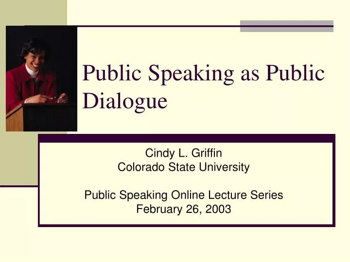 public speaking as public dialogue n.