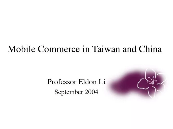 mobile commerce in taiwan and china n.