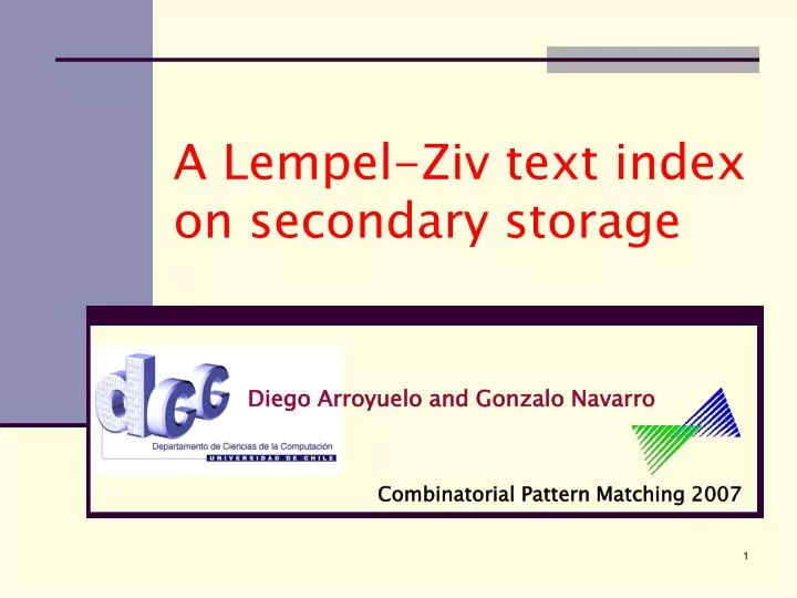 a lempel ziv text index on secondary storage n.
