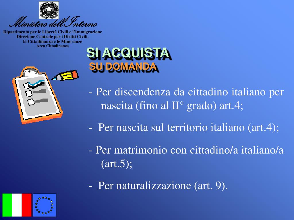 PPT - LA CITTADINANZA ITALIANA PowerPoint Presentation - ID:402195