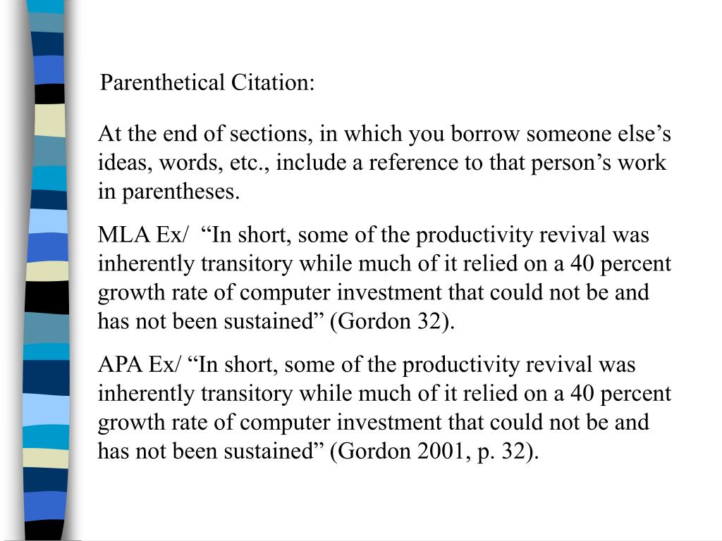 PPT - Parenthetical Citation: PowerPoint Presentation, free