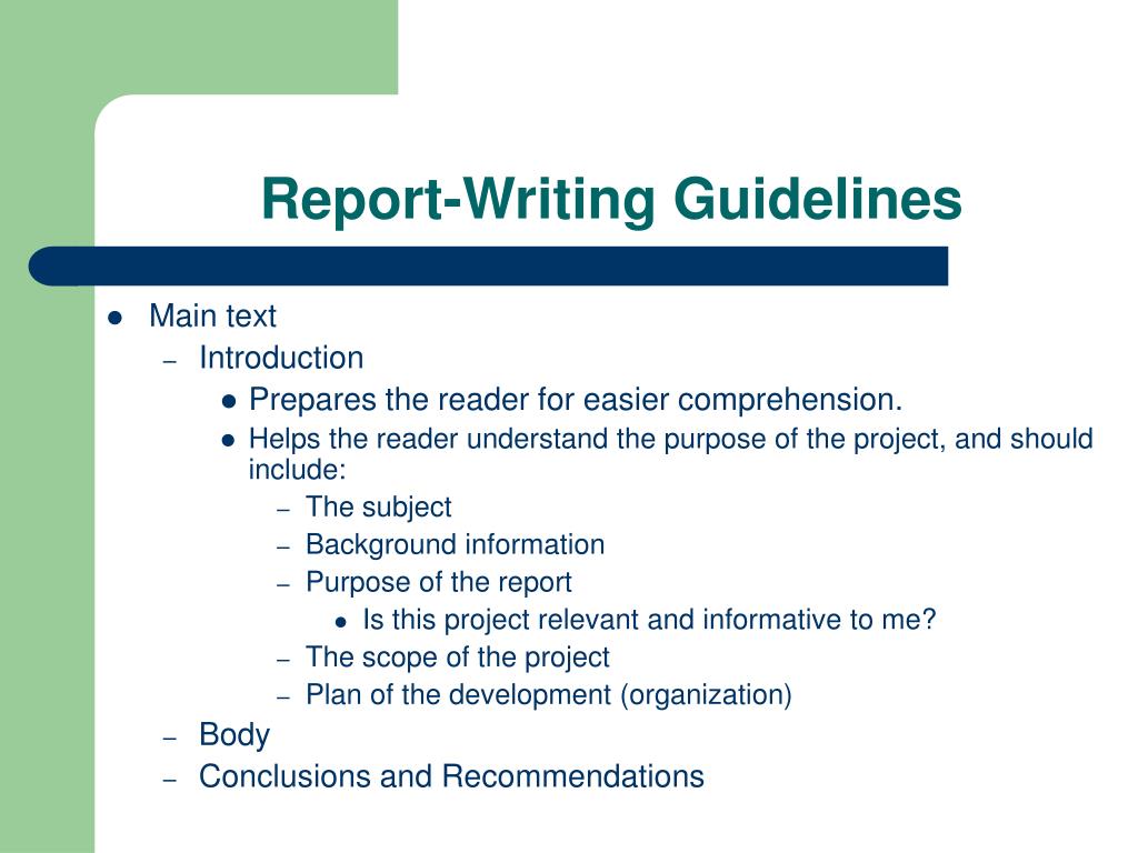 results guidelines in research report writing