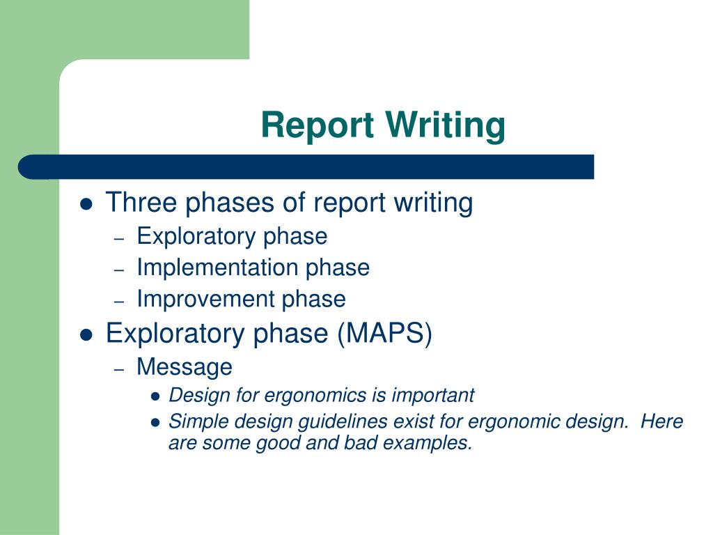 writing report presentation