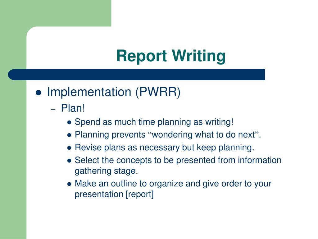 writing report ppt
