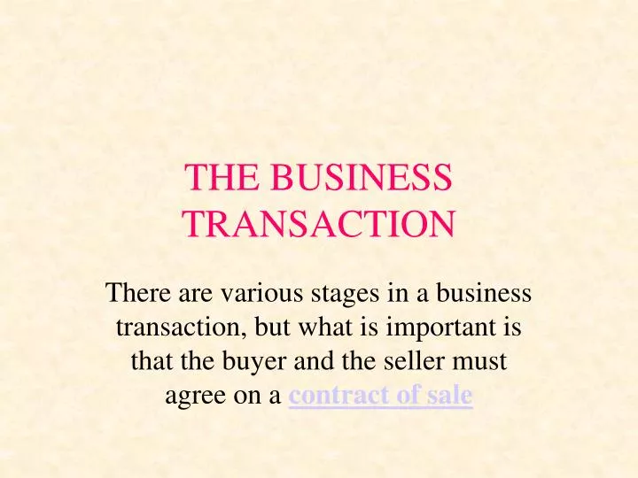 business transaction