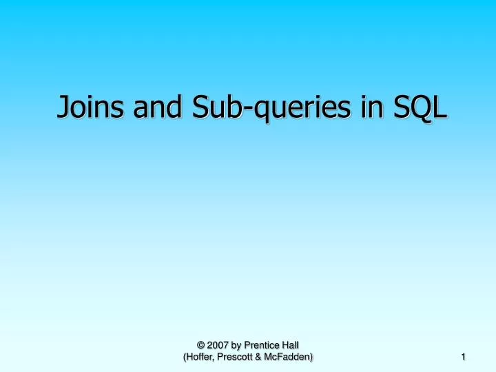 Ppt Joins And Sub Queries In Sql Powerpoint Presentation