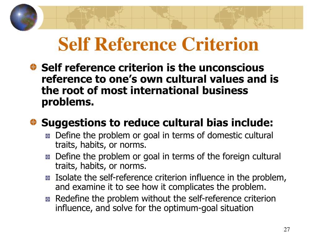 self reference criterion case study