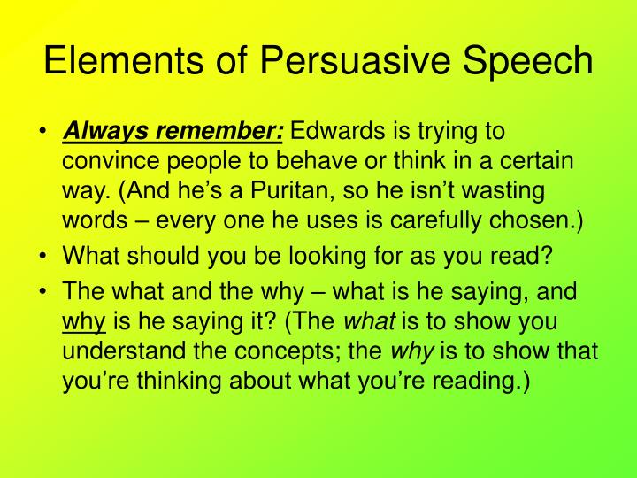 main elements of persuasive speech