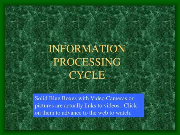 information processing cycle n.