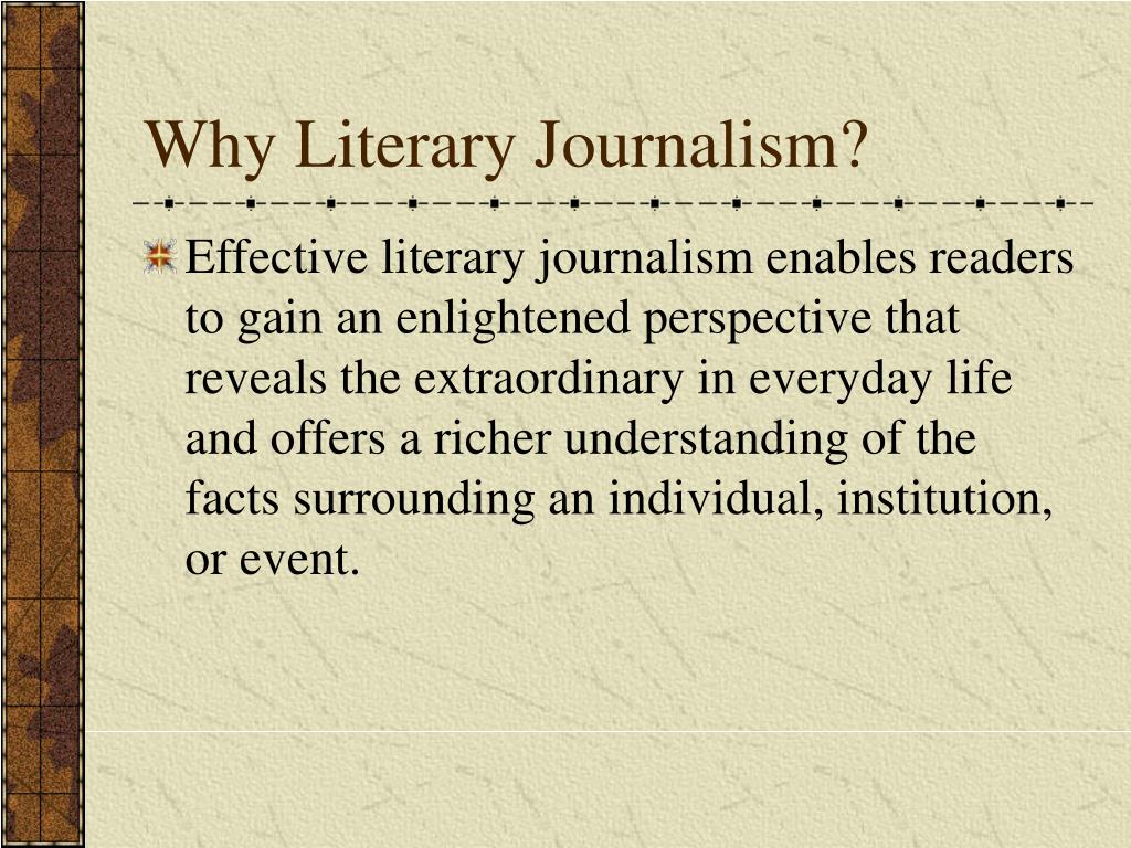 what is literary journalism