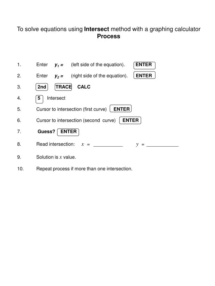 pix Solving Equations By Graphing Calculator solve equations using intersect method